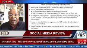 OCTOBER 23RD - TRENDING TOPICS ABOUT  SIERRA LEONE ON SOCIAL MEDIA | SOCIAL MEDIA REVIEW