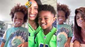 Ciara Wilson Being Funny With Son Milkshake Mustache - Its a Pure Joy!😍