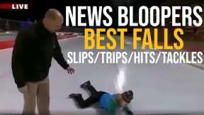 News Bloopers Best Falls Slips Trips Hits Tackles and More!