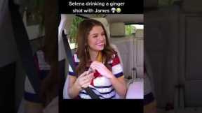 Selena drinking a ginger shot with james #shorts #trending #celebrity #selenagomez