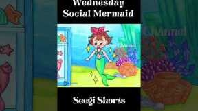 Social Media Little Mermaid Party #shorts #wednesday #stopmotion #seegichannel
