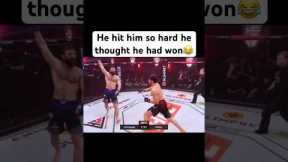 He was hit so hard, he thought he won the fight! #sports #trending #shorts #mma #amazing