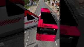 AP.SRT Bus 🆚 Bullet Train 🚋 ACCIDENT 😱🤯😢#bussid #viral #video #trending #youtubeshorts #shots