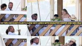 Victoria Beckham enjoys a low-key lunch with daughter Harper and son Cruz