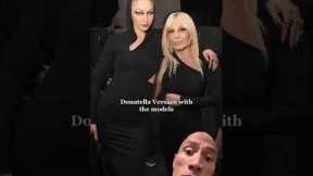 Donatella Versace with the models Celebrities #celebrities #celebrity #celebritynews #shorts