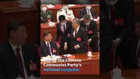 Former Chinese President Hu Jintao removed from Communist Party congress | USA TODAY #Shorts