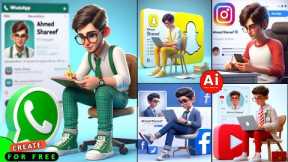How to create 3D AI Social media boy Images | Viral photo editing | bing image creator tutorial | ai