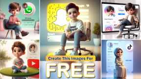 How to create 3D AI Social media Images | Ai Portraits Trend 2024 | Bing image creator tutorial FREE