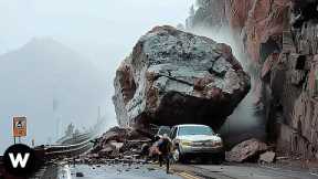 Tragic! Shocking Catastrophic Failures Rockfalls & Landslides Filmed Seconds Before Disaster !