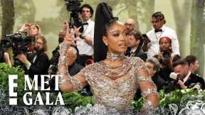 Keke Palmer Shimmers With SKY-HIGH Ponytail and Silver Gown | 2024 Met Gala