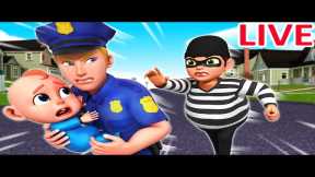 🔴LIVE | Police Takes Care of A Baby | Educational Videos | Kids Cartoons | Baby Sheriff | Rosoo