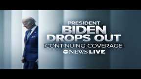 LIVE: President Biden drops out of 2024 presidential race, endorses VP Kamala Harris