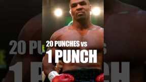 20 punches vs 1 punch knockout by Mike Tyson #boxing #miketyson #knockout #jakepaul