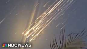 Videos on social media show Starship debris streaming across the sky