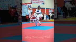 Knockout 😱 Spinning Hook Kick🔥 #taekwondo #fight #ajaytamangtkd #trending #shorts