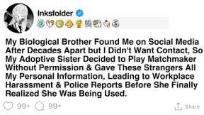 My Biological Brother Found Me on Social Media After Decades Apart but I Didn't Want Contact, So...