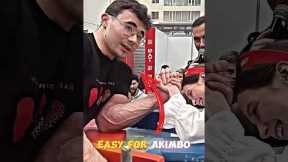 Akimbo lost to a girl🔥😱 #armwrestling#trending#sports#shorts