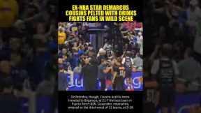 EX-NBA STAR DEMARCUS COUSINS PELTED WITH DRINKS FIGHTS FANS IN WILD SCEN #DeMarcus #NBAStar #Nuggets