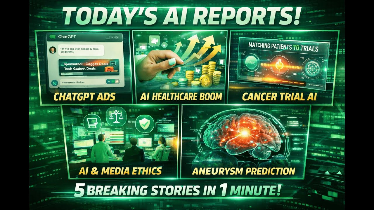 AI News, Jan 22, 2026 | ChatGPT Ads, AI Healthcare, Cancer Trials, Media Ethics, Aneurysm AI