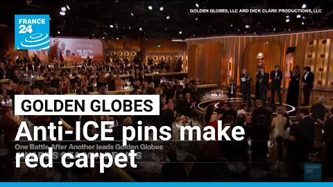 Anti-ICE pins worn by celebrities at Golden Globes ceremony • FRANCE 24 English