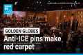 Anti-ICE pins worn by celebrities at