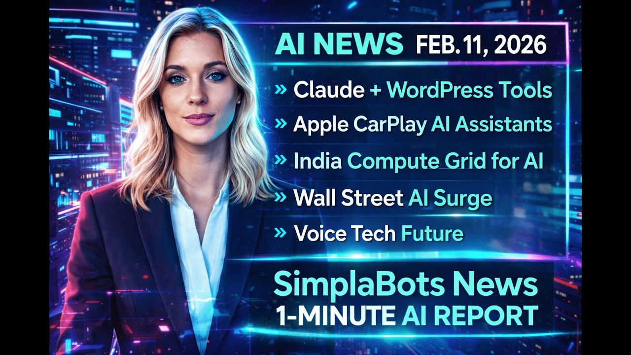 AI News, Feb. 11, 2026 | Claude + WP, CarPlay AI, India Grid, Wall Street Surge, Voice Tech