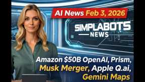 AI News, Feb 3 2026: Amazon $50B OpenAI, Prism, ServiceNow, Musk Merger, Apple Q.ai, Gemini Maps