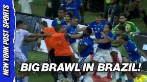 👊 Heated BRAWL erupts in Brazil soccer final! ⚽