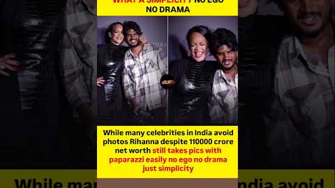 Rihanna was seen taking photos with paparazzi without hesitation. Despite her massive net worth,