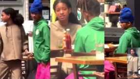 Jaden smith and Willow smith at a coffee shop 