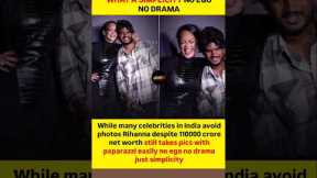 Rihanna was seen taking photos with paparazzi without hesitation. Despite her massive net worth,