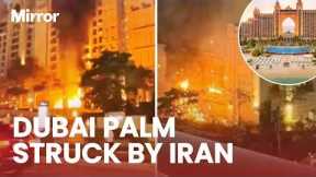 Chaos unfolds as Dubai's Fairmont Hotel erupts into flames after 'missile attack' on The Palm